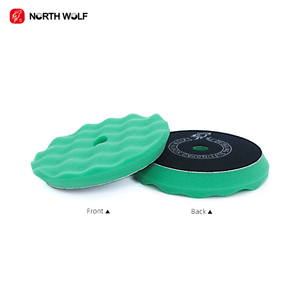 Almohadilla de Pulido para Detallado de Automóviles OEM de Alta Calidad, Material de Esponja Alemana, Patrón Ondulado, Almohadilla de Espuma Verde para Corte - Product Image 1
