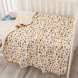 Couverture en mousseline pour bébé, personnalisée, luxueuse, confortable, 4 couches, pour filles, style européen et américain, toute saison, écologique - Product Image 2