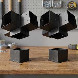 4 Pcs Steel 6x6 Inch Heavy Duty Industrial Design Corner Bracket Kit for <b>Canopy</b> Gazebo <b>Pergola</b> Outdoor Furniture - Product Image 3