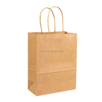 Sacs en papier de luxe pour cadeaux de Noël avec logo personnalisé, en papier kraft recyclable, avec poignées en ruban
