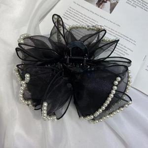 Horquilla de PC con lazo grande de alta calidad, pinzas delicadas a la moda para el cabello, pinzas para el cabello con perlas de imitación, accesorios para el cabello con flores - Product Image 5