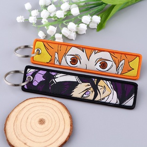 9 Designs Hotsale <b>Anime</b> Death God Embroidered <b>Keychain</b> Cartoon Campus Accessories Fabric <b>Keychain</b> Charms for Bag - Product Image 1