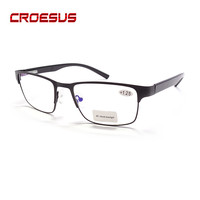Fashion Man Metal Frames Anti Blue Light Lens Readers Magnifying Computer Reading Glasses for Office Work Eye Protection