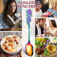 Creatieve roestvrijstalen roosvormige theelepels, koffielepels en dessertlepels set voor bruiloften en restaurants