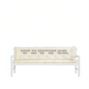 Juego de 2 cojines para banco de jardín, color blanco crema, rectangulares, resistentes al agua, extraíbles, lavables, de poliéster para todas las estaciones - Product Image 1