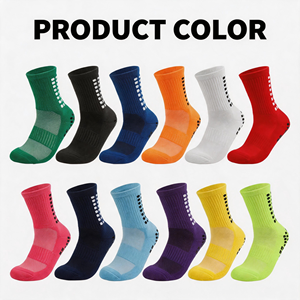 Football <b>Socks</b> Crew Length Anti-Slip Shock Absorbing Breathable Athletic <b>Socks</b> for Soccer Adults Blue Dot Pattern Knitted - Product Image 2