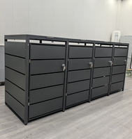Source Usine Anthracite Poubelle Boîte De Rangement 4 Portes Wheelie Bin Design Produit Type Poubelles Chine Breveté