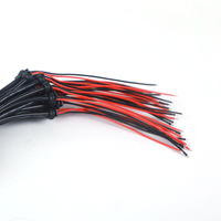 Câble d'alimentation DC femelle 22AWG 300V VW-1 avec connecteur jack cylindrique, fil étamé rouge et noir pour caméra CCTV, LED, personnalisé OEM