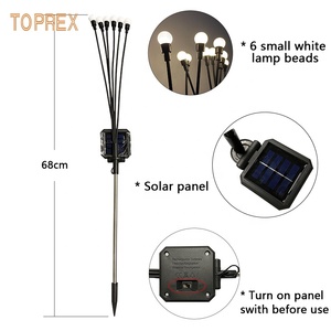 Impermeabile rotondo <span class=keywords><strong>solare</strong></span> Starburst giardino luci ondeggianti 6 LED RGB lucciola lampada per prato esterno alimentato da <span class=keywords><strong>pannello</strong></span> <span class=keywords><strong>solare</strong></span> - Product Image 5