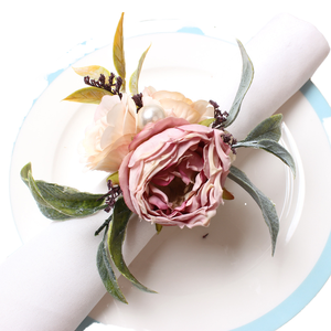 Transfrontalier pour <span class=keywords><strong>Amazon</strong></span> vente en gros Western dîner <span class=keywords><strong>serviette</strong></span> boucle fleur artificielle <span class=keywords><strong>serviette</strong></span> anneau Rose papier <span class=keywords><strong>serviette</strong></span> anneau <span class=keywords><strong>tissu</strong></span> métal - Product Image 1