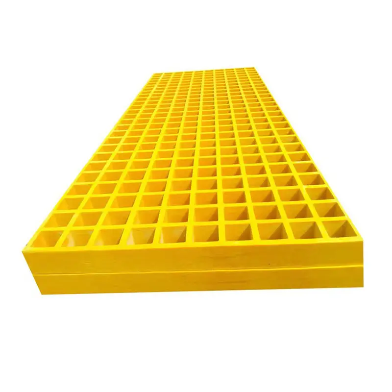 Grille de passerelle en plastique de plate-forme de Grp de couleur jaune