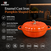 Casserole ovale en fonte émaillée pour induction, pot à soupe en forme de citrouille