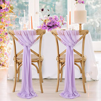 Décoration de dossier de chaise, rubans multicolores en fibre de polyester, décoration romantique pour chaise de mariage en plein air sur pelouse
