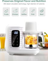 Pembuat Makanan Bayi Elektrik Baphiya, Pengukus Blender 300W, Bahan Stainless Steel, Garansi 1 Tahun untuk Sayuran Buatan Sendiri