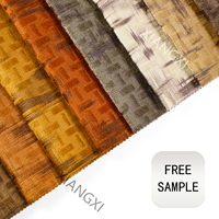 Tissu de canapé en velours tricoté effet craquelé bronzé avec feuille d'or, 100 % polyester, échantillon gratuit, directement de l'usine