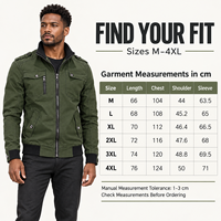 Veste en coton lavé pour homme, col montant, fermeture éclair intégrale, manches longues, couleur unie, confortable, décontractée, vêtements de travail, extérieur, printemps, automne