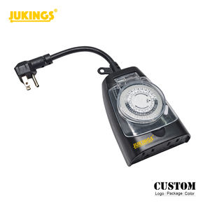 <span class=keywords><strong>Minuteur</strong></span> de machine 24h facile à utiliser 15A 125V, <span class=keywords><strong>prise</strong></span> de minuterie 5-15P à 5-15R avec cordon d'extension 16AWG de 1 pied pour usage domestique - Product Image 1