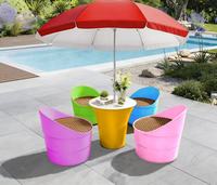 Ensemble de table à manger moderne populaire avec 4 chaises, tables d'extérieur, meubles de jardin multi-usages, meubles d'extérieur pour l'extérieur