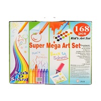 Ensemble d'art pour enfants de 168 pièces, fournitures de dessin et de peinture avec crayons, pastels à l'huile, marqueurs, aquarelles, crayons de couleur pour enfants