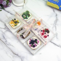 Faveur de fête de mariage à emporter 4/6 grilles dessert tarte aux fruits boulangerie gâteau au fromage boîte à dessert transparente avec couvercle