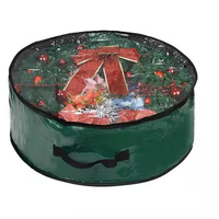 Bolsa de Almacenamiento para Coronas Navideñas, Organizador Transparente de PE con Cierre y Asa, a Prueba de Polvo para Decoración Navideña, Se Aceptan Personalizaciones
