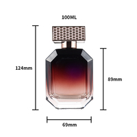Flacons de parfum en verre transparent brun octogonaux uniques et personnalisés, 100 ml, flacon de parfum de luxe avec boîte