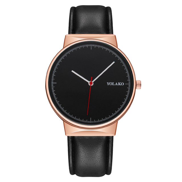 Hot-Selling Minimalist European-American Fashion Wholesale Men's Watch, Leather Strap Quartz Watch, Factory Customization