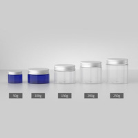 Pot en plastique transparent 8oz, récipient rond de 250 ml, avec couvercle à vis en aluminium, pots vides pour faire de la crème