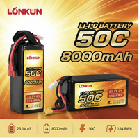 Baterai Semi-solid State Longkun 8S 22.2V 8000mAh 35C untuk Drone RC, Quadcopter, Pesawat Terbang FPV Jarak Jauh