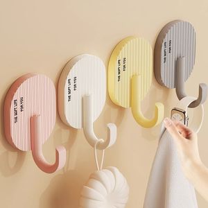 <b>Adhesive</b> <b>Hooks</b> Round Wall Mounted Punch Free 4 Pack For Dorm Bathroom Toilet Door Storage - Product Image 2