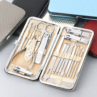 Ensemble coupe-ongles en acier inoxydable, 19 pièces, ciseaux pour peau morte, kit de nettoyage et de toilettage