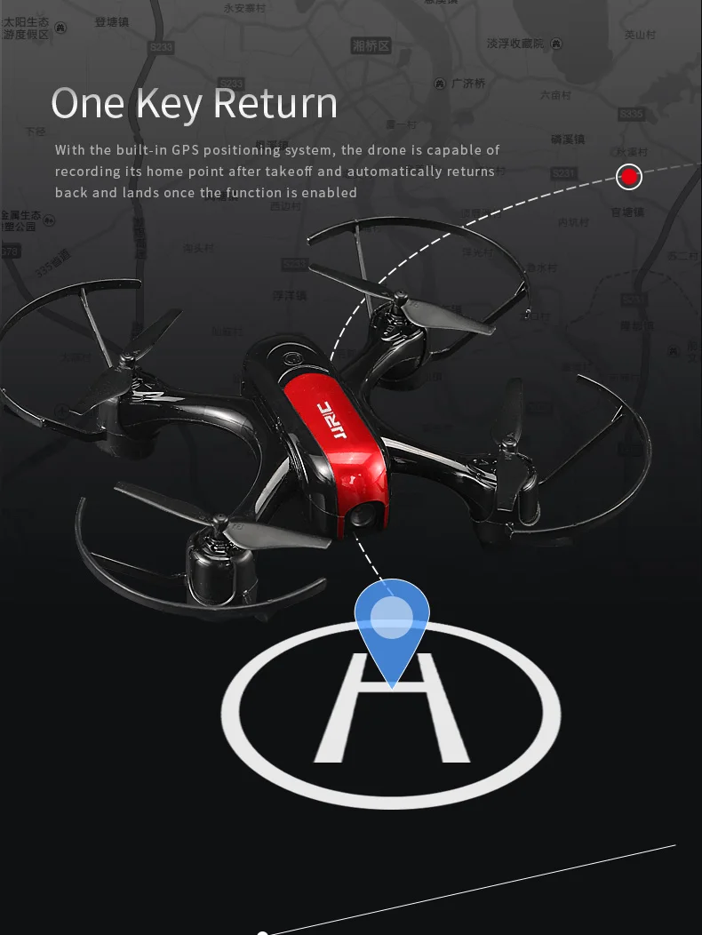 JJRC H69 Drone, built-in gps positioning system enables the drone to