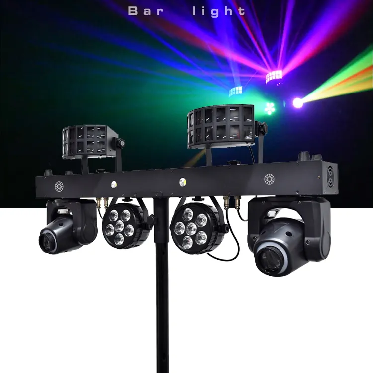 Profession elle tragbare DJ-Leuchten Disco-DJ-Ausrüstung Gig Bar 2 Stück 6x8W RGBW 4 in1 LED Par Bar Bühnen beleuchtung mit Ständer