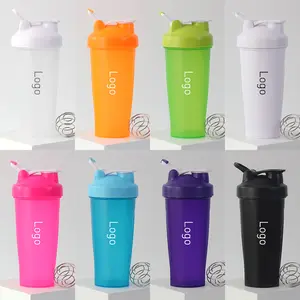 Garrafa de água portátil para treino sem BPA, liquidificador em pó fitness, copo para beber proteína, agitador de garrafa de ginástica com bola de mistura