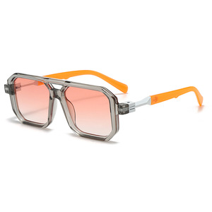 Lunettes de soleil rétro carrées à double pont, pliables et légères, pour hommes et femmes, usage extérieur, monture intégrale, style urbain tendance, lunettes de mode - Product Image 6
