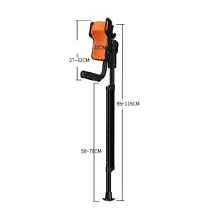 Béquille réglable en alliage d'aluminium, hauteur 58-78 cm, pour personnes âgées et soutien à la récupération après blessure, aide à la marche - Product Image 4