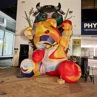 Ours en peluche gonflable géant de 4 m pour la Saint-Valentin, idéal pour les festivals en plein air, les centres commerciaux et la vente au détail