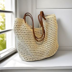 Bolso Tote Tejido Nuevo Directo de Fábrica, de Gran Capacidad con Correa Única, Bolso de Paja Moderno para Mujer, Venta Caliente Transfronteriza para la Playa - Product Image 6