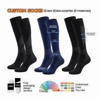Chaussettes de compression personnalisées ODM avec motif imprimé, chaussettes de compression athlétiques pour la récupération sportive
