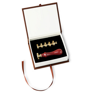 Juego de sellos de cera con 5 cabezales de cobre, diseño redondo para decoración y sellado de cajas de regalo - Product Image 5