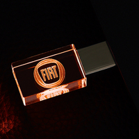 Memoria USB de Cristal con Logotipo Personalizado Gratuito, Unidad Flash USB de Alta Velocidad de 32 GB y 64 GB, Llave USB 2.0 con Luz LED, Pendrive