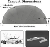 Abris de voiture simples pliable Portable rétractable Garage extérieur Structure en acier inoxydable auvent