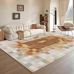 Tapis de zone rectangulaire à motif géométrique rétro, antidérapant et épaissi, pour canapé, table basse, salon et chambre à coucher - Product Image 5