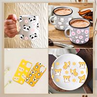 UV DTF Tasse Wrap Autocollant Animal Design Dessin Animé Corgi Grenouille Panda Transfert pour Verre Tasse Bouteille D'eau DIY Décoration