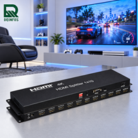 Splitter HDMI 1.4b 4K HD-MI 1 masuk 10 keluar dengan Fungsi Manajemen EDID, Dukungan HDCP1.4, Ekstensi IR, dan Dukungan Video 3D untuk Hiburan Rumah