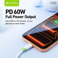 Kabel USB Ponsel Android Tipe C Universal BAVIN Home Office CB412 Silikon 60