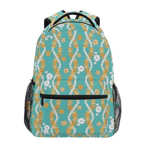 Hawaiian Puakenikeni Lei Flower Custom Design Teenager Student <b>School</b> Bag <b>Backpack</b> for Girls - Product Image 1