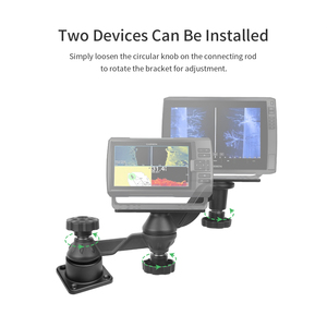 Soporte lateral de brazo horizontal para buscador de peces, soporte dual para dos dispositivos, ideal para barcos y kayaks - Product Image 4