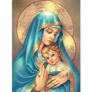Pintura <span class=keywords><strong>de</strong></span> Diamantes DIY <span class=keywords><strong>de</strong></span> la Virgen María y Jesucristo, Bordado <span class=keywords><strong>de</strong></span> Moda, <span class=keywords><strong>Punto</strong></span> <span class=keywords><strong>de</strong></span> <span class=keywords><strong>Cruz</strong></span>, Decoración del Hogar, Venta al por Mayor - Product Image 1