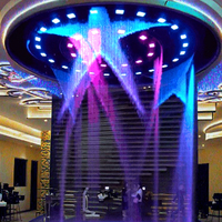 Fontaine numérique programmable DEWY pour extérieur, cascade d'eau, fontaine dansante, contrôle à distance et programmation pour aménagement aquatique d'hôtel